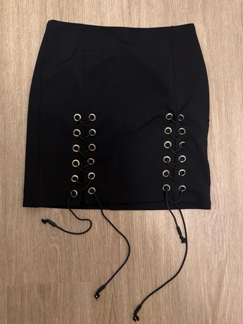 Black Lace-Up Mini Skirt - Women